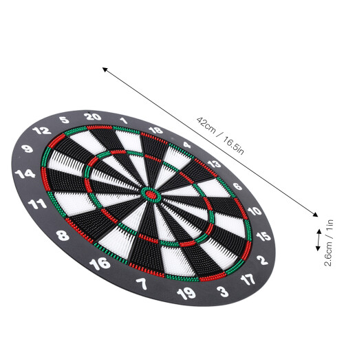 Durable 16.5in Dartboard with Soft Tip Darts - Portable & Safe 2