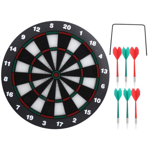 Durable 16.5in Dartboard with Soft Tip Darts - Portable & Safe 1