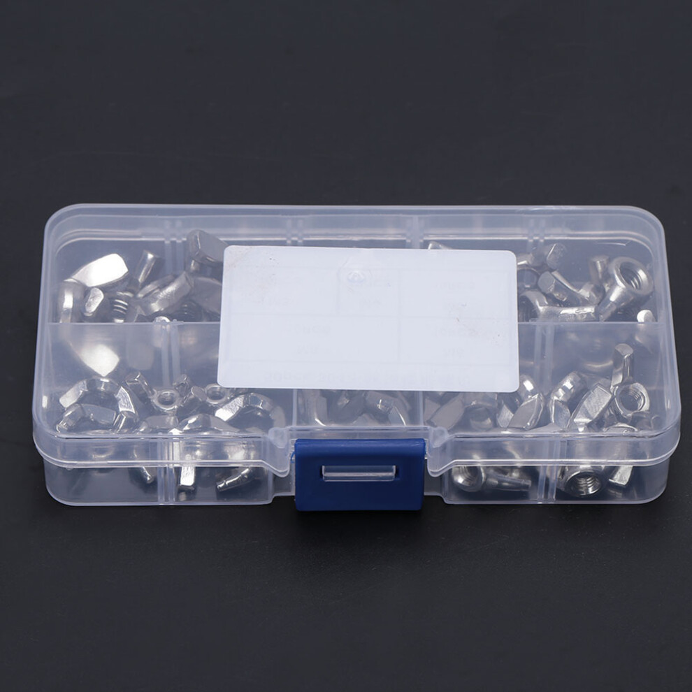 50 Pcs Stainless Steel Wing Nut Kit M3 M4 M5 M6 M8 Hand Tighten Fasteners 4331360243476
