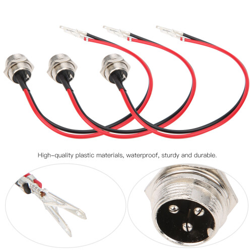 5er Set 3-polige Inline-Rundstecker für Elektroroller mit Schutzkappe 2