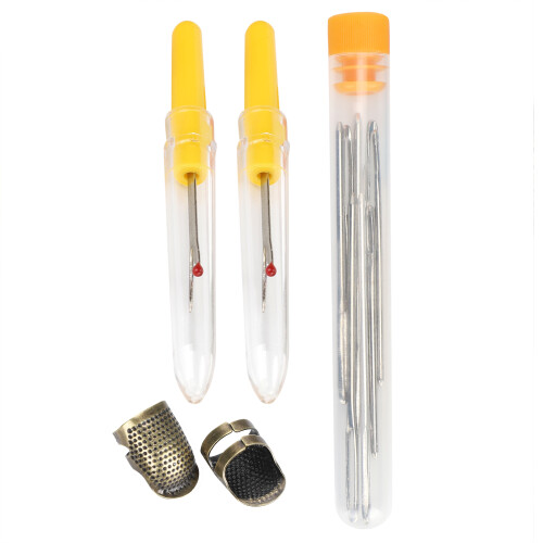2 Pcs Sewing Thimble Set with Needle & Ripper – Finger Protectors 2.8cm