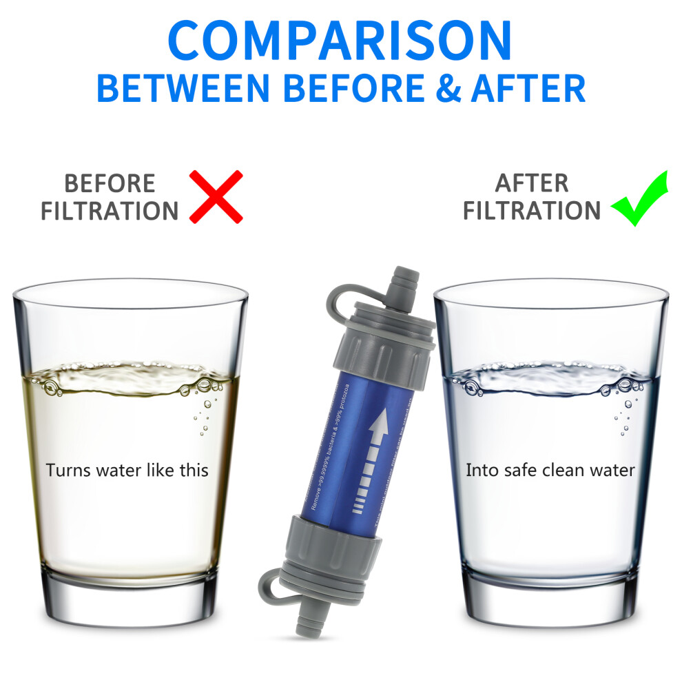 Outdoor Water Filtration Straw with Pouch Emergency Camping Travel-image-OPC-PMXFC5V-NEW