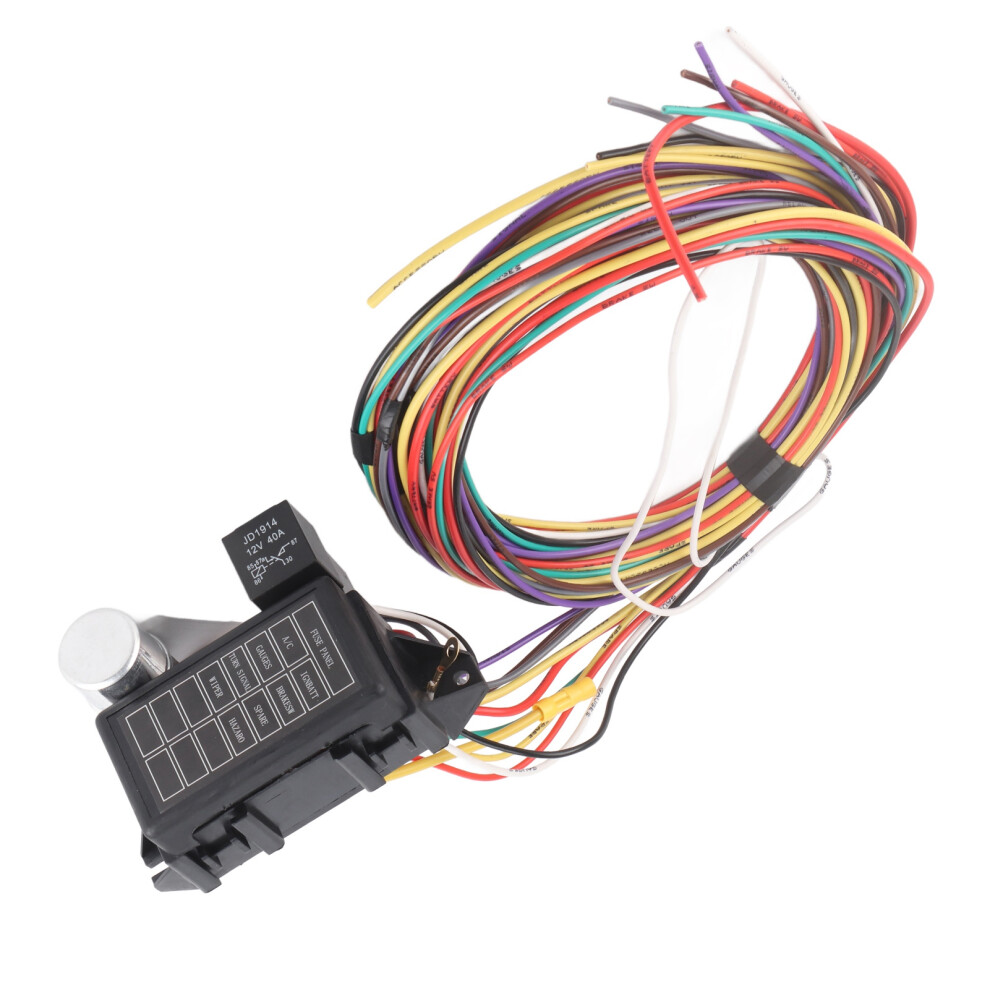 12V 8-Circuit Fuse Wire Harness Kit For Muscle Car Hot Rod Street Rat 3741360247151