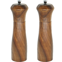 Salz- und Pfeffermühle von Chef's Choice, Mahlwerk aus hochwertigem Akazienholz, verstellbarer Keramikkern, Massivholzdesign, gleichmäßige und