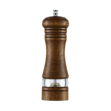 Pfeffermühle aus Holz, Edelstahlmutter, Keramikrotor, hochwertiges Buchenholz, einstellbarer Mahlgrad, leicht nachfüllbar, lebensmittelechtes