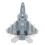 F‑22 Pull Back Alloy Airplane Model with Light & Sound, Silver, 19x15cm 9