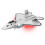F‑22 Pull Back Alloy Airplane Model with Light & Sound, Silver, 19x15cm 8