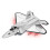 F‑22 Pull Back Alloy Airplane Model with Light & Sound, Silver, 19x15cm 13