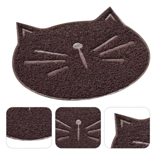 1 non-slip cat litter mat, face-shaped, pet accessory 2