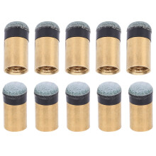 Snooker-Queue-Spitzen 10 Stück Kupfer PU-Leder Pool Billard Ersatz 10MM