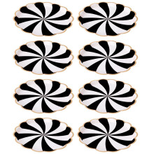 1 Set mit 8 Einwegtellern aus Pappe (23 cm Durchmesser), heißgeprägtes Spitzenmuster