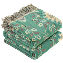 Coperta boema 150 cm x 200 cm copriletto in tessuto con nappe, coperta per divano