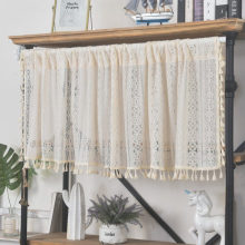 Kort transparant bistrogordijn, boho-stijl, 1 stuk, B150H45cm