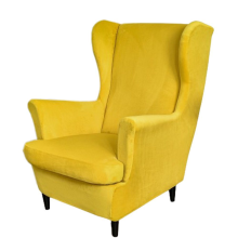 Housse de fauteuil à oreilles, jeté de chaise, tendance fauteuil à oreilles, couleur unie, curcuma