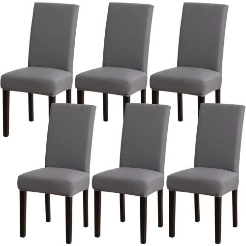 Coprisedia, elasticizzati, sfoderabili, lavabili, set da 6, grigio
