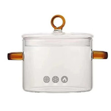 Glazen pot met deksel, dubbele handgreep, 1,5L