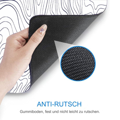 Gaming mousepad with stitched edges, 80x30/90x40cm, white 2