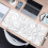 Gaming mousepad with stitched edges, 80x30/90x40cm, white 6