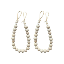 Embrasses de rideaux en perles de bois, style bohème, 2 pièces