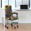 Housse lavable pour chaise de bureau pivotante (Orange/Gris, L) 3