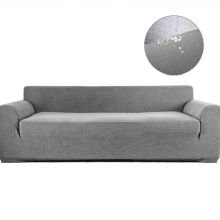 Housse de canapé extensible, jeté de canapé moderne (3 places, gris clair)