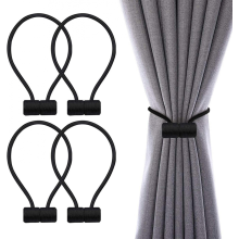 Embrasses magnétiques pour rideaux, supports de rideaux noirs, lot de 4