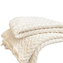 Coperta lavorata a maglia, super morbida e accogliente con nappe, bianca, 130*160 cm