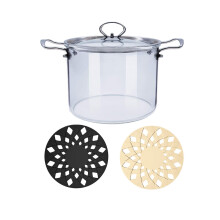 Panela de vidro para sopa com tampa, panela de vidro transparente para cozinhar, 3,5 L