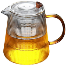 Théière en verre rayé épais résistant à la chaleur (1000 ml), 1 pièce