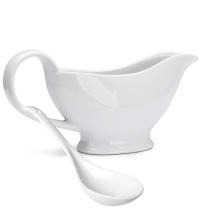 Molheira de 200ml, recipiente de porcelana branca com bico.