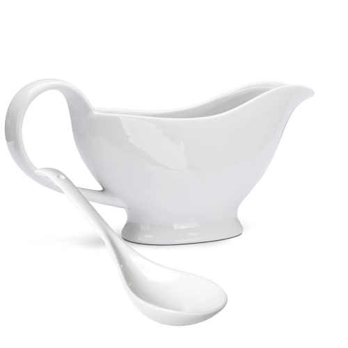 Molheira de 200ml, recipiente de porcelana branca com bico.