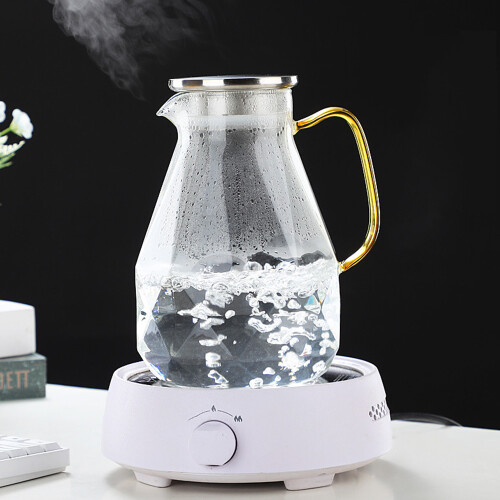 Karaffe 2.2 Liter, Glaskanne mit Deckel,  Transparent 1