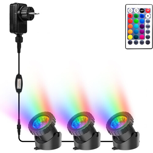 Éclairage LED pour bassin, éclairage sous-marin RGB 3 en 1