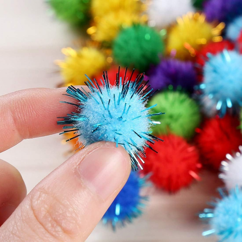 500 πον πον για χειροτεχνίες σε 8 χρώματα για DIY projects 1