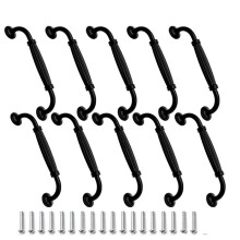 Meubelgreep, 10 stuks, lade-/deurgreep, aluminiumlegering, 128 mm, zwart