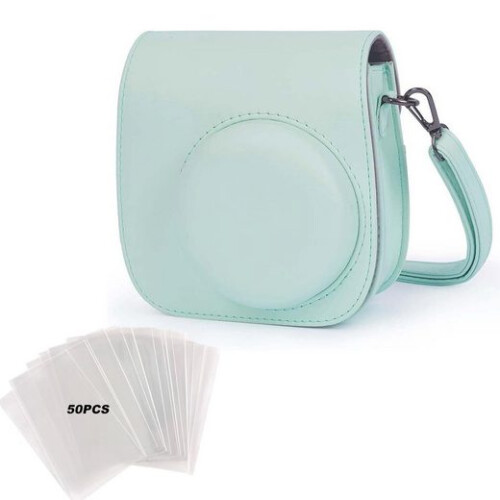 Μίνι τσάντα κάμερας 12, μέντας πράσινο για INSTAX με 50 προστατευτικά οθόνης