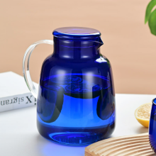 Karaffe,Glaskaraffe Glaskanne mit Deckel Glas Transparent