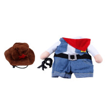 1 set kreativ husdjurskostym i cowboystil för katter