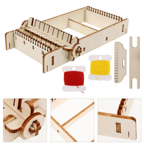 1 Set Holz-Bastelwebstuhl DIY Handstrickwebstuhl Holzwebstuhl 2