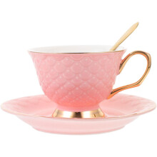 1 Set Keramik-Kaffeetassen mit Untertassen und Milchkännchen, europäischer Stil