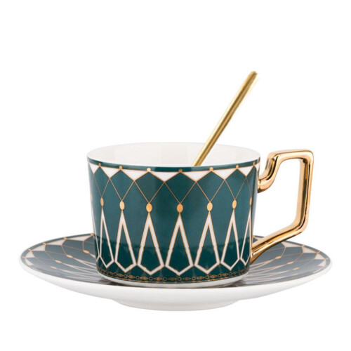 1 set keramisk kaffekopp för vatten och 1