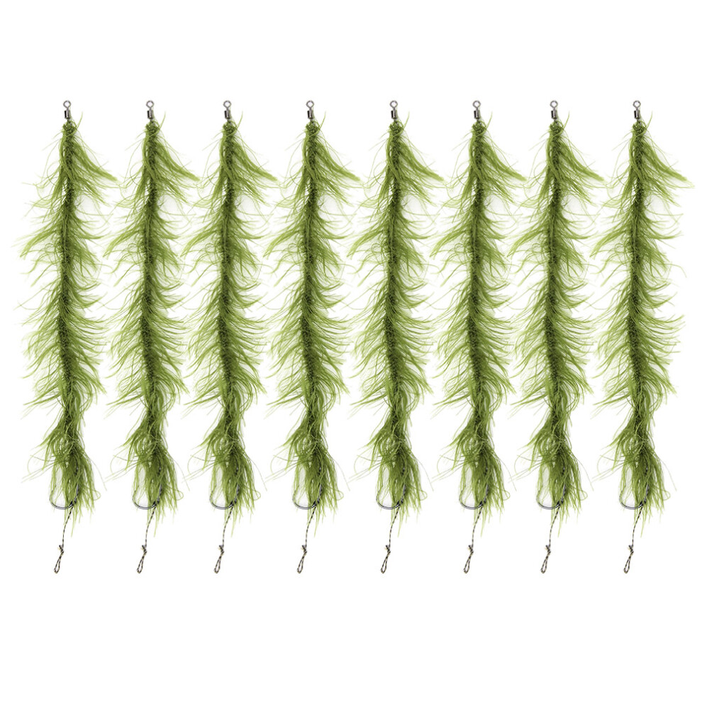 (6#) 8PCS Carp Fishing Tied Hair Rigs Nylon Green Grass Line 2#-image-OPC-PMXFS8G-NEW