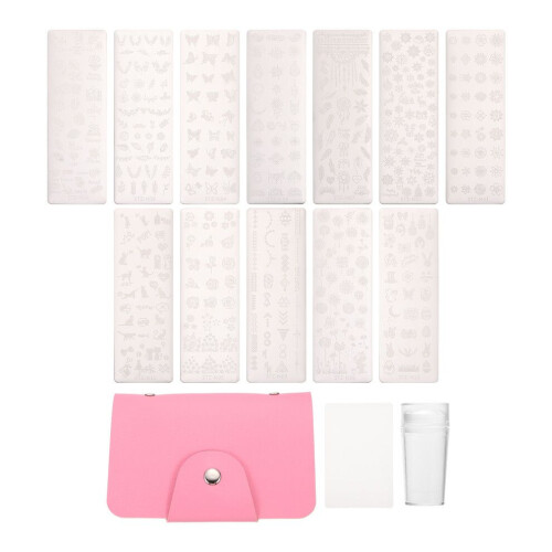 1 Set Nagelkunst-Druckplatte Stahlschablone