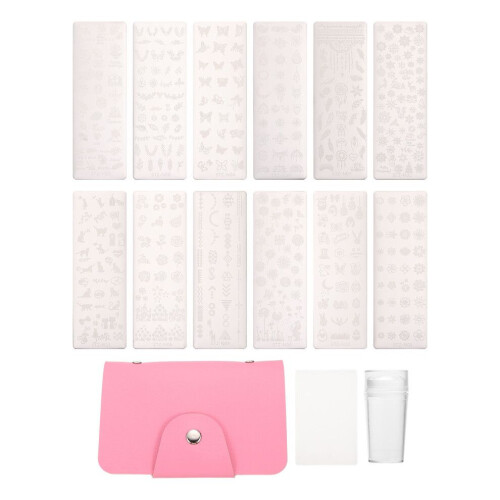 1 Set Nagelkunst-Druckplatte Stahlschablone 2
