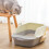 1 bac à litière mignon pour chat, gris clair, pour usage domestique 4