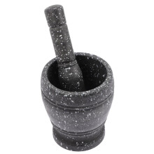 1 Set aus Knoblauchpresse und Stößel aus Kunststoff,