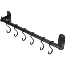 40 cm 6-Haken Wandhalterung für Topfdeckel Küchenorganizer Schwarz