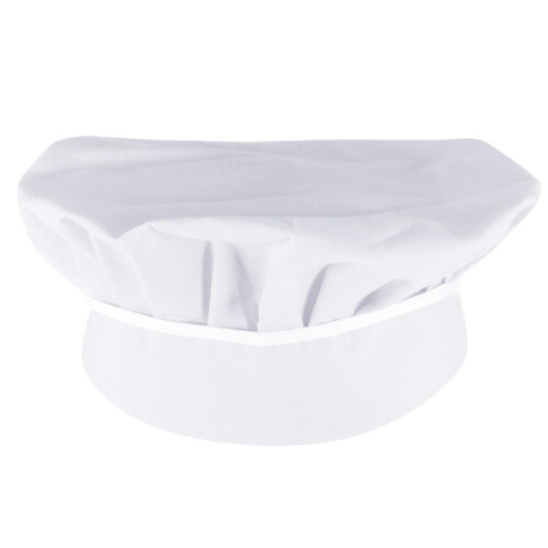 1 adjustable white chef's hat, dustproof and oil-resistant with drawstring 2
