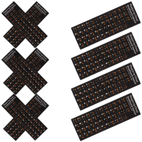 10 Sheets of Replacement Stickers for Computer Keyboard Thai Notebook