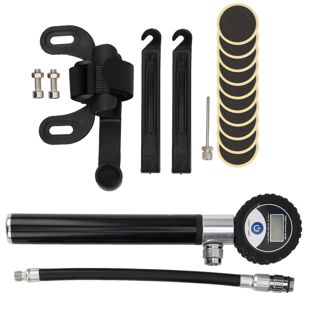 Digital Bicycle Air Pump Kit 20cm LCD Display 120PSI, Aluminum & Plastic-image-OPC-PMXFVVR-NEW